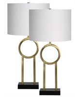 2 Lamps Brushed Gold Circle