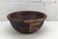 11" wood carved African bowl