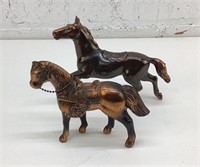 (2) 6" bronze horses