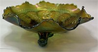 Carnival Glass Footed Horse Head Bowl