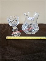 Two Piece Crystal Candle Holder