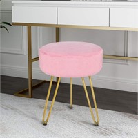 Footstool Velvet Ottoman, Pink