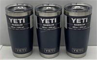 Lot of 3 Yeti Rambler 20oz Tumblers - NEW