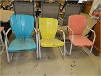 (3) Vintage Metal Lawn Chairs