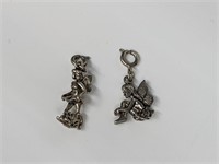 Two .925 Sterling Silver Fairy Pendants/Charms