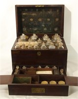 Antique Apothecary wood case w contents