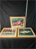 3 vintage car pictures
