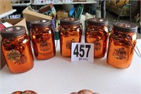 (5) Pumpkin Jars with Handles