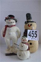 (2) Plush Snowmen