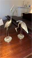 Pair of Brass Cranes
