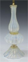 MURANO ART GLASS OPALESCENT & GILT TABLE LAMP