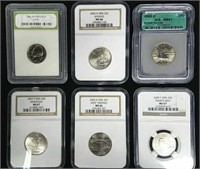 (5) Graded Quarters & (1) Nickel w/ Cases