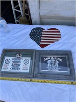 Americana Advertising wall art and heart flag