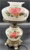 Beautiful Antique Hp Roses Table Lamp