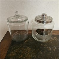 Lidded Glass Storage Jar & Lidded Glass Cookie Jar