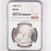 1882-S Morgan Dollar NGC MS64