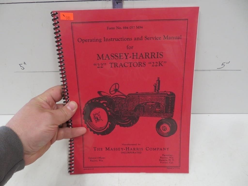 Massey Harris 22 Tractor manual