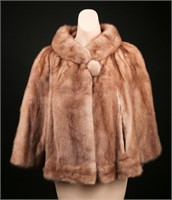 Vtg Muskrat Fur Cape Coat- Fur Label Authority