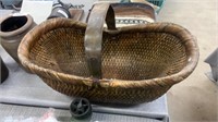 Metal inlay woven basket