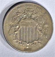 1872 SHIELD NICKEL XF