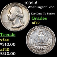 1932-d Washington 25c Grades xf