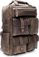 LUXEORIA Handmade Leather Backpack - 15.6 Inch