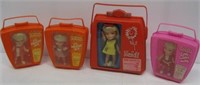 (4) Vintage Remco Heidi Pocketbook dolls in