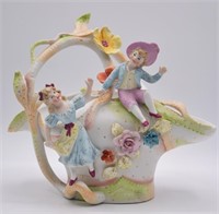 Occupied Japan Porcelain Bisque Figural Basket
