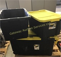 3 storage totes.