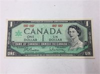 1967 Centennial Of Can $1 Bill- Crisp/unc