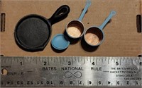 Miniature Pots Pans Cast Iron Skillet Dollhouse