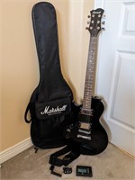 Marshall Left Handed Electric Guitar/Case/Tuner