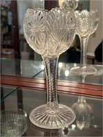 Crystal Cut Glass Candle Holder Vase