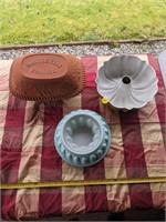 2 Bundt cake pans and clay roasting dish (Back