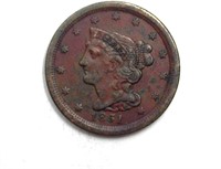 1851 1/2 Cent XF