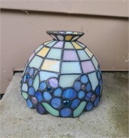 Vtg Small Tiffany Style Stained Mosaic Lamp Shade