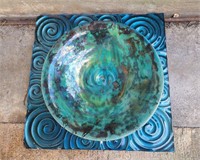 Blue Decor Plate w/ Blue Pottery Bowl