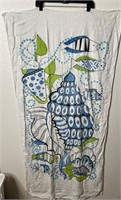 Vintage Sea Shell and Fish Beach Towel