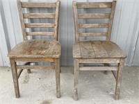Two Vintage Wooden Chairs