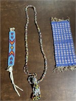 NATIVE BEADED NECKLACES AND BRACELET
