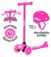 C1068  HALO Jr 3 Wheel Scooter & Helmet Pink - 3+