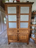 Unique wood and metal kitchen display cabinet