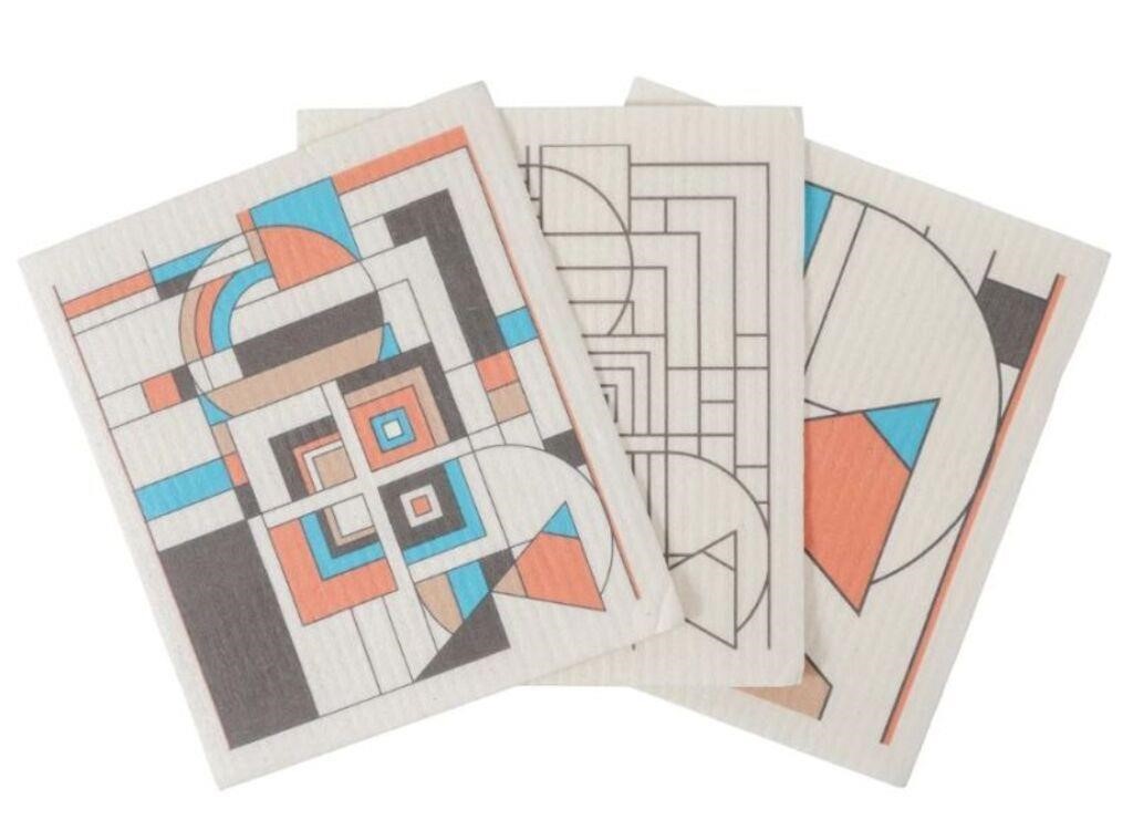 12-Pc Frank Lloyd Wright Swedish Dish Cloths