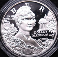PROOF DOLLY MADISON SILVER DOLLAR