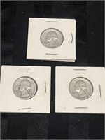 BUNDLE of THREE Quarters 25c - 1944 & 1947