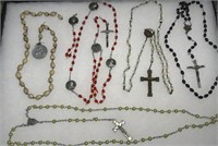 Box lot of religious rosaries