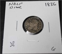 1836 CAPPED BUST HALF DIME G