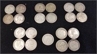 (20) Canada .925 Sterling Silver Dimes (No Dates)
