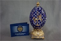 Faberge Sapphire Inspiration Crystal Carousel Egg