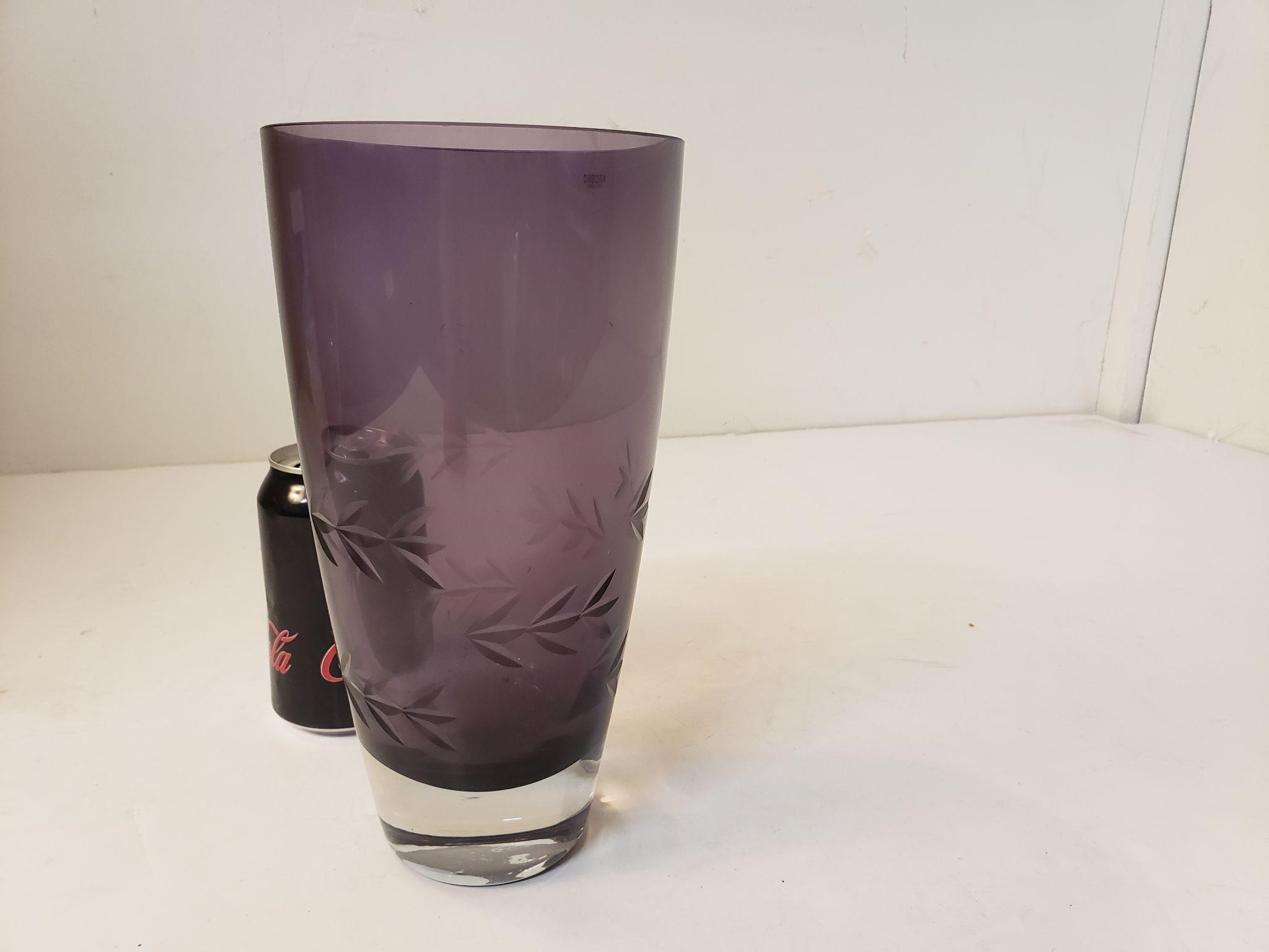 Purple Cut Glass Vase